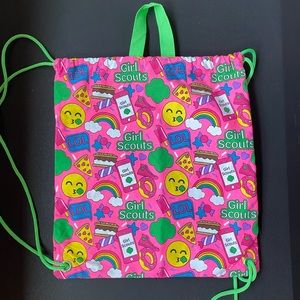 Girl Scouts Drawstring Cinch Bag Emoji Pink